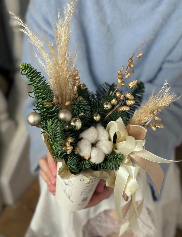 Композиция №412 новогодняя композиция "Лесное Рождество"